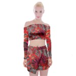 Design Art (design 37) Off Shoulder Top with Mini Skirt Set