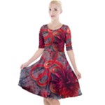 Design Art (design 37) Quarter Sleeve A-Line Dress