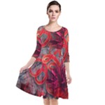 Design Art (design 37) Quarter Sleeve Waist Band Dress