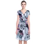 Design Art (design 34) Short Sleeve Front Wrap Dress