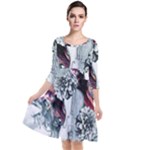 Design Art (design 34) Quarter Sleeve Waist Band Dress