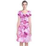 Design Art (design 30) Short Sleeve Front Wrap Dress