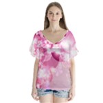 Design Art (design 30) V-Neck Flutter Sleeve Top