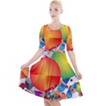 Design Art (design 28) Quarter Sleeve A-Line Dress