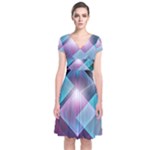 Design Art (design 26) Short Sleeve Front Wrap Dress