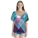 Design Art (design 26) V-Neck Flutter Sleeve Top