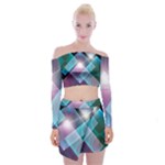 Design Art (design 26) Off Shoulder Top with Mini Skirt Set