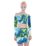 Design Art (design 25) Off Shoulder Top with Mini Skirt Set