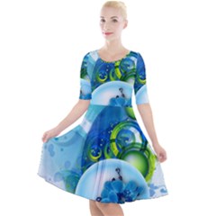 Quarter Sleeve A-Line Dress 