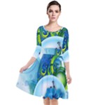 Design Art (design 25) Quarter Sleeve Waist Band Dress