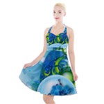 Design Art (design 25) Halter Party Swing Dress 