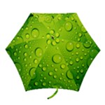 Green Water Drops Mini Folding Umbrella