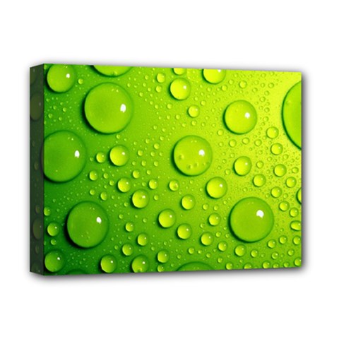 Green Water Drops Deluxe Canvas 16  x 12  (Stretched)  from ArtsNow.com