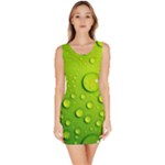 Green Water Drops Bodycon Dress