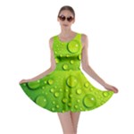 Green Water Drops Skater Dress