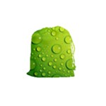 Green Water Drops Drawstring Pouch (Small)