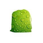 Green Water Drops Drawstring Pouch (Medium)