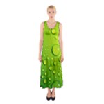 Green Water Drops Sleeveless Maxi Dress