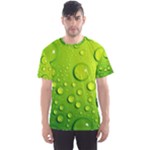 Green Water Drops Men s Sports Mesh Tee