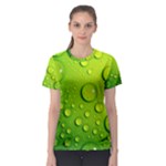 Green Water Drops Women s Sport Mesh Tee