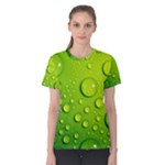 Green Water Drops Women s Cotton Tee