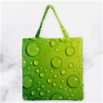 Green Water Drops Grocery Tote Bag