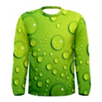 Green Water Drops Men s Long Sleeve Tee