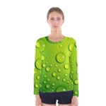 Green Water Drops Women s Long Sleeve Tee