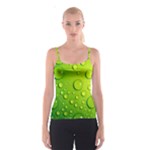 Green Water Drops Spaghetti Strap Top