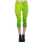 Green Water Drops Capri Leggings 