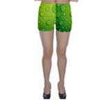 Green Water Drops Skinny Shorts