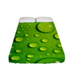 Green Water Drops Fitted Sheet (Full/ Double Size)