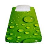 Green Water Drops Fitted Sheet (Single Size)