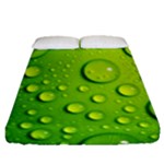 Green Water Drops Fitted Sheet (Queen Size)