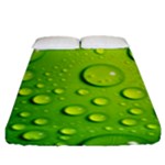 Green Water Drops Fitted Sheet (King Size)