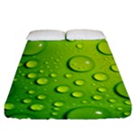 Green Water Drops Fitted Sheet (California King Size)