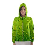 Green Water Drops Women s Hooded Windbreaker