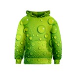 Green Water Drops Kids  Pullover Hoodie