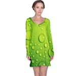 Green Water Drops Long Sleeve Nightdress