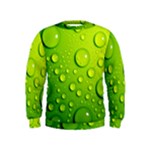 Green Water Drops Kids  Sweatshirt