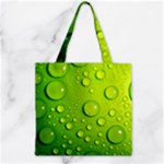 Green Water Drops Zipper Grocery Tote Bag