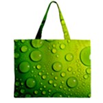 Green Water Drops Zipper Mini Tote Bag