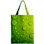 Green Water Drops Zipper Classic Tote Bag