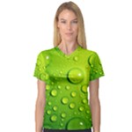 Green Water Drops V-Neck Sport Mesh Tee