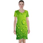 Green Water Drops Short Sleeve Nightdress