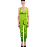 Green Water Drops One Piece Catsuit