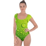 Green Water Drops Short Sleeve Leotard 