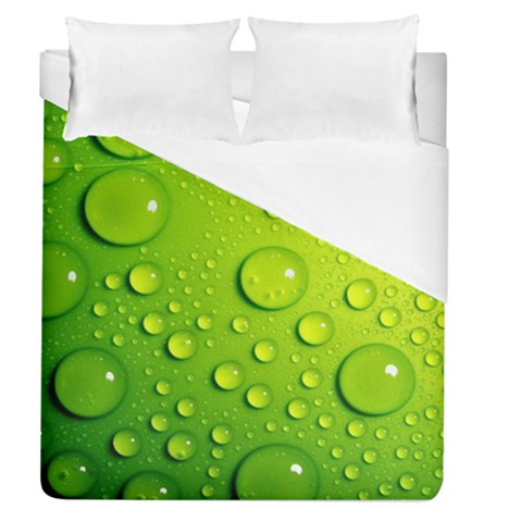 Green Water Drops Duvet Cover (Queen Size) from ArtsNow.com