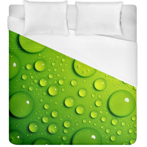 Green Water Drops Duvet Cover (King Size) from ArtsNow.com