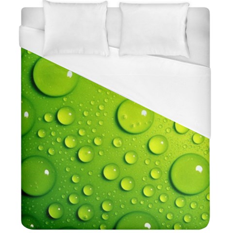 Green Water Drops Duvet Cover (California King Size) from ArtsNow.com